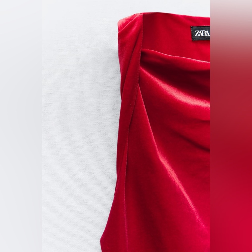NWT Women’s Zara Midi Velvet Dress- $75 - Picture 9 of 10